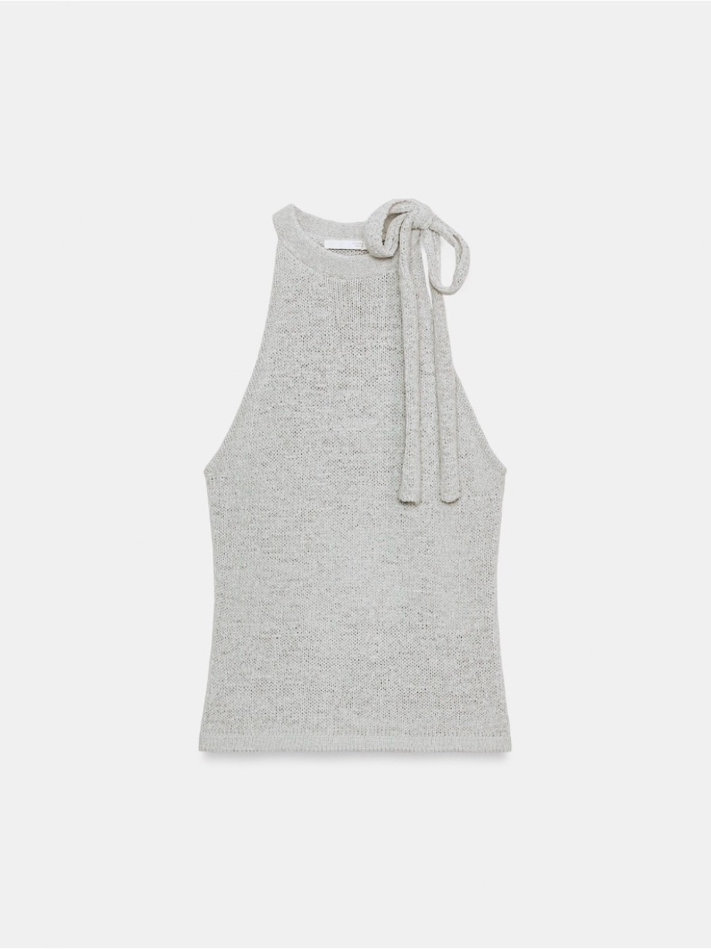 Zara rustic Light Heather seafoam mint Grey Knit Halter Top  Size M